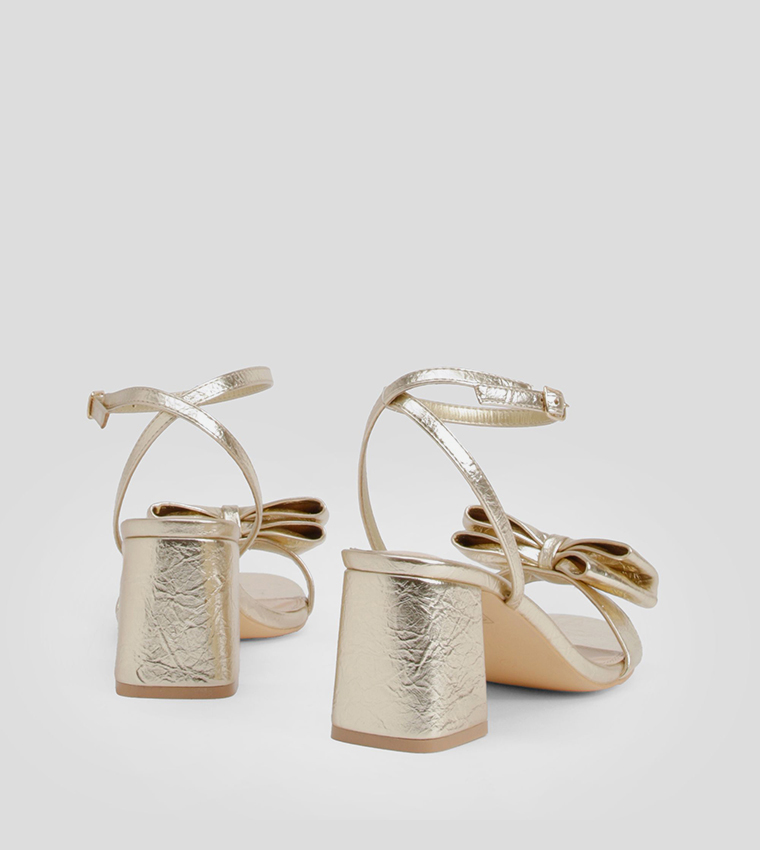 Wide Fit Bow Block Heel Sandals