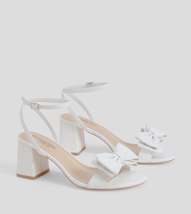 Wide Fit Bow Block Heel Sandals