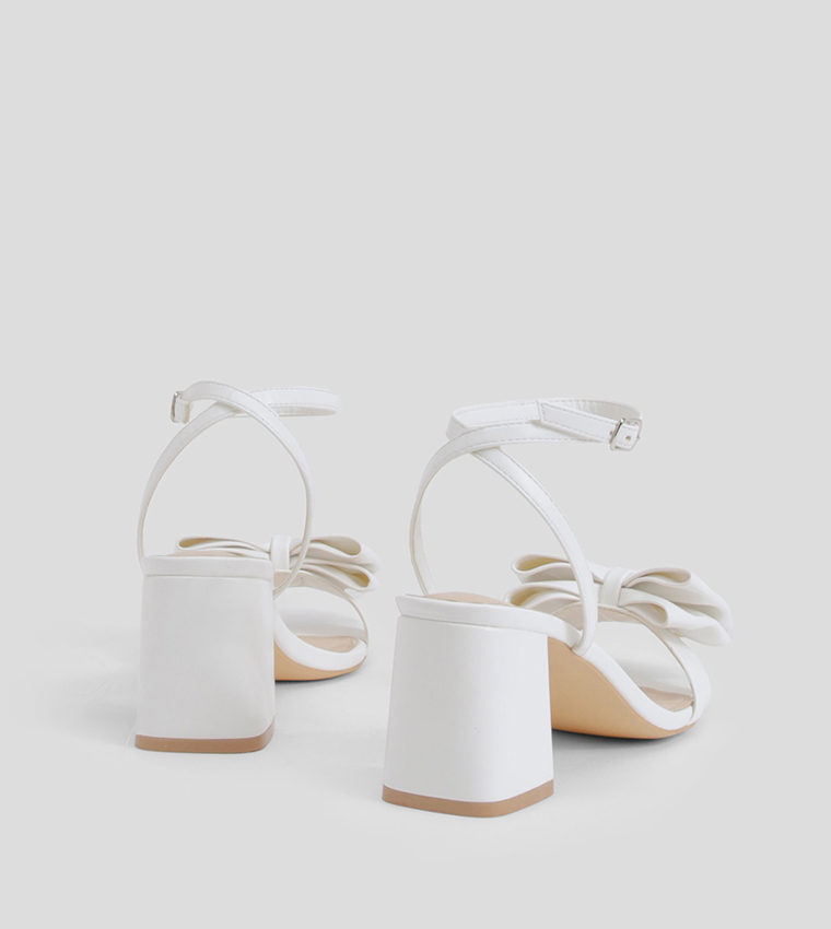 Wide Fit Bow Block Heel Sandals