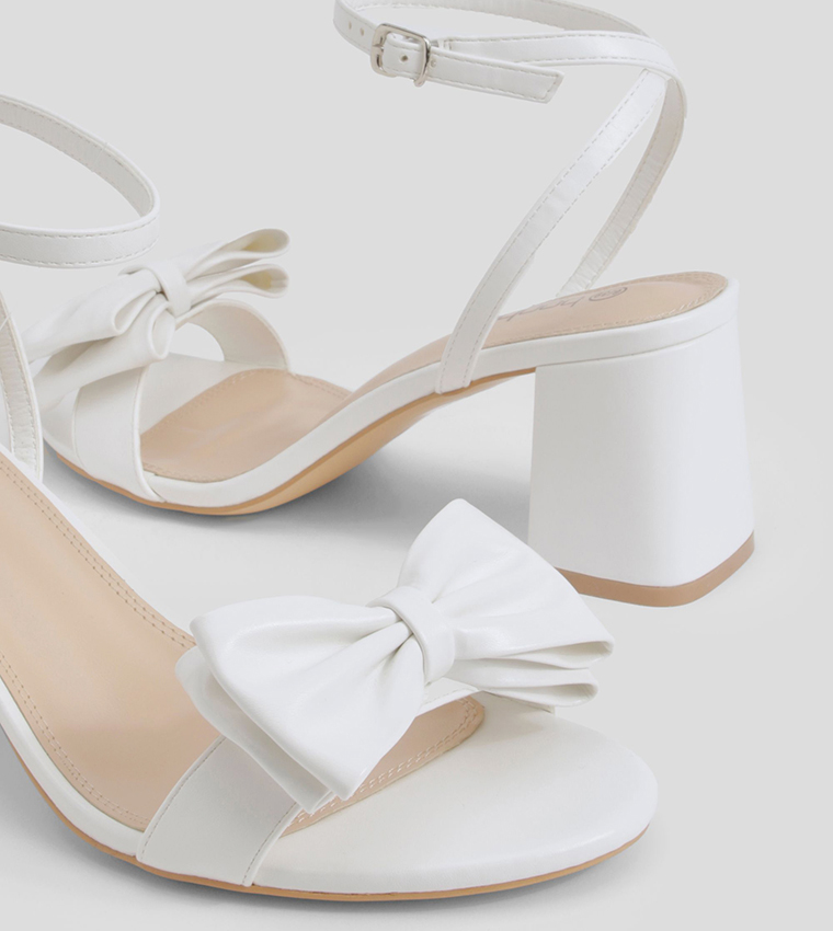 Wide Fit Bow Block Heel Sandals