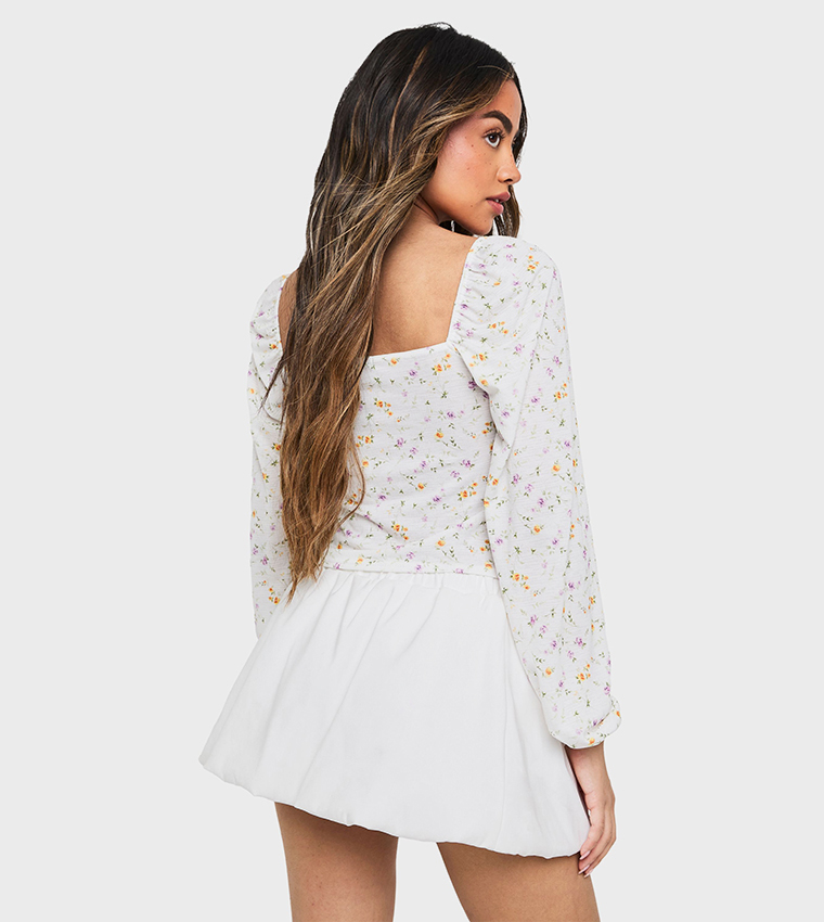 Printed Milkmaid Corset Crop Top