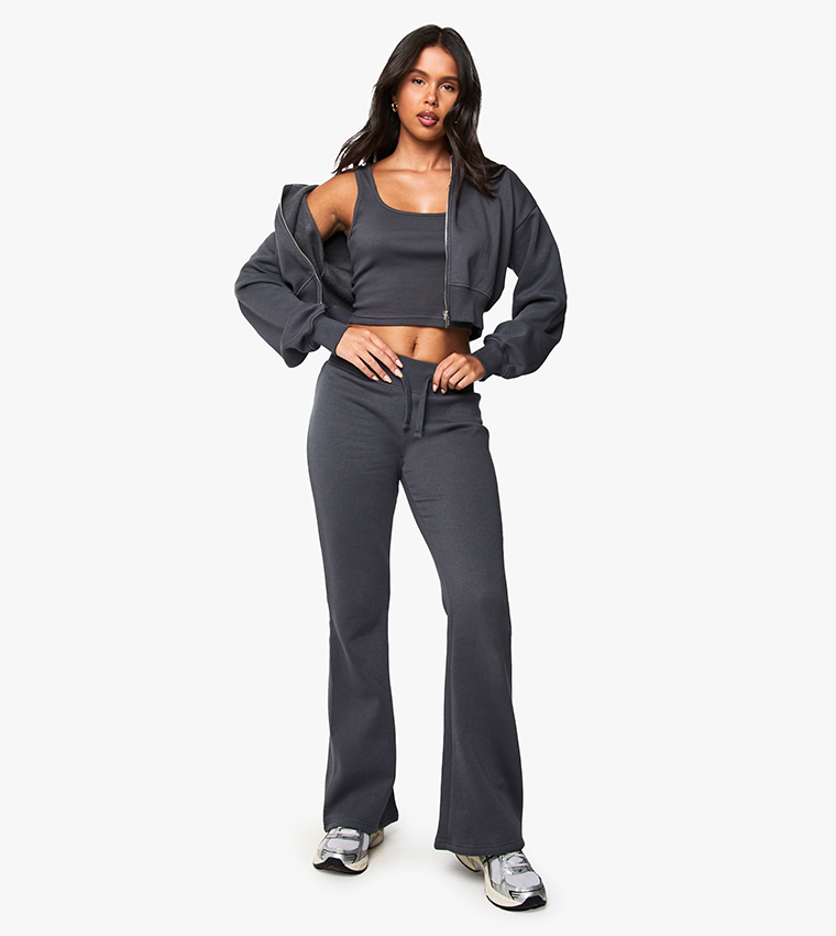 3-Piece Shrunken Flared Tracksuit Set
