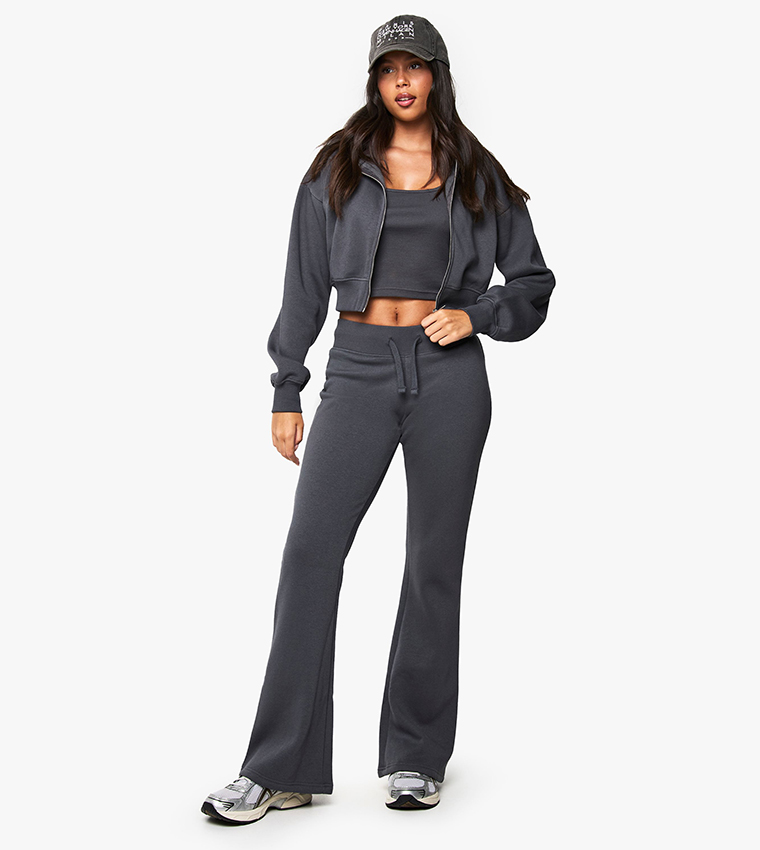 3-Piece Shrunken Flared Tracksuit Set