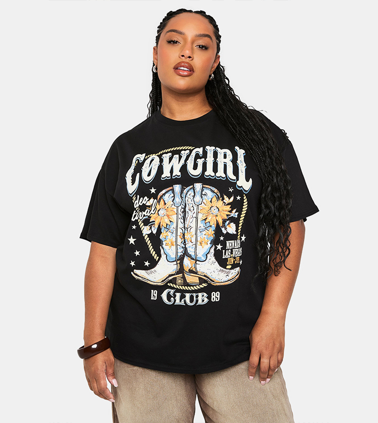 Curve Cowgirl Oversized T-Shirt
