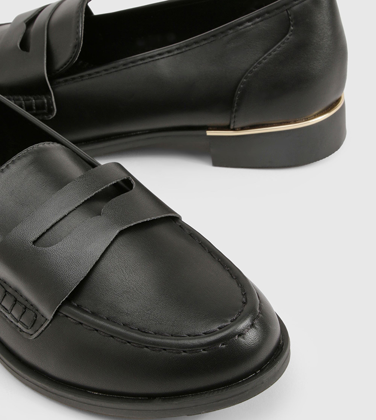 Gold Trim Slip-On Loafers