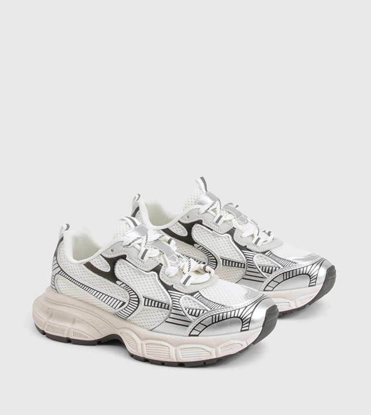 Buy Boohoo Chunky Lace Up Sneakers In White | 6thStreet UAE
