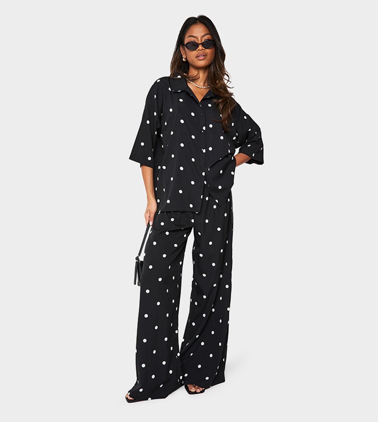 Polka Dots Long Sleeves Oversized Co-Ord Set
