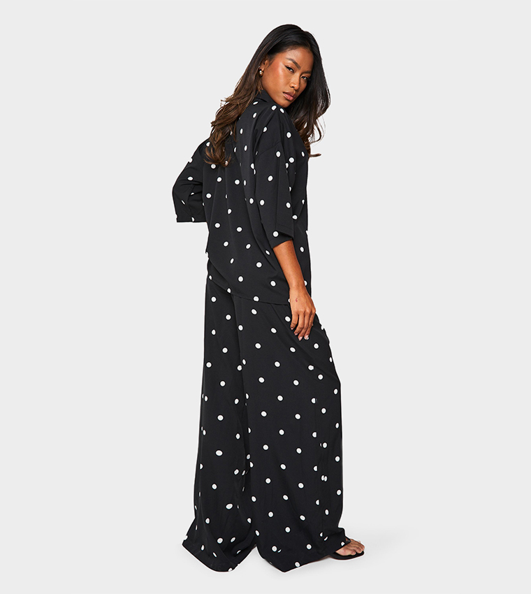 Polka Dots Long Sleeves Oversized Co-Ord Set