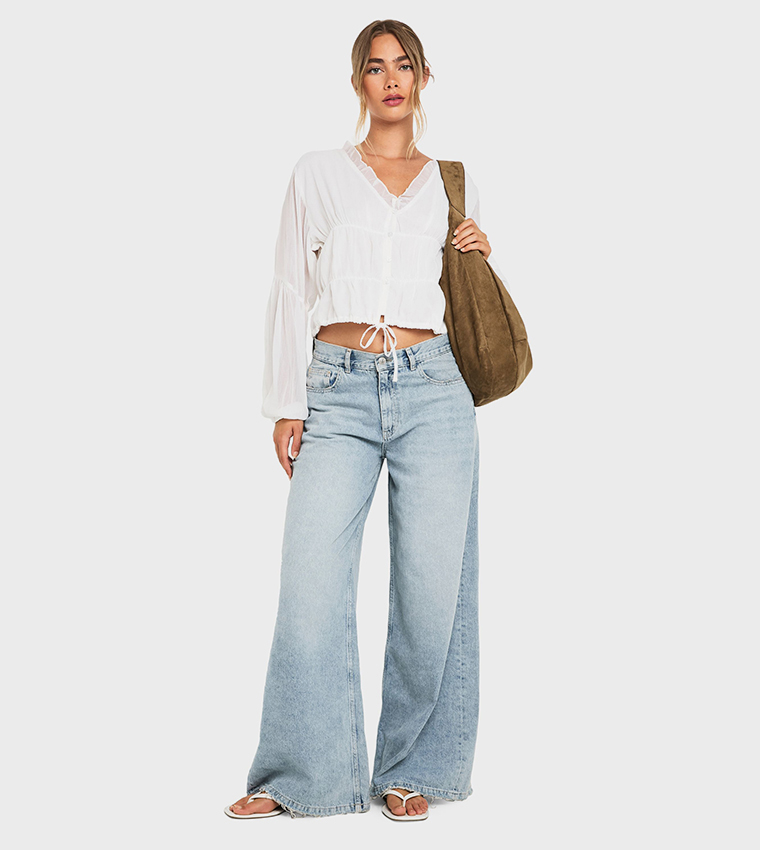 Chiffon Ruched Crop Top