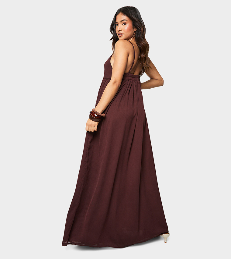 Petite Strappy Chiffon Maxi Dress