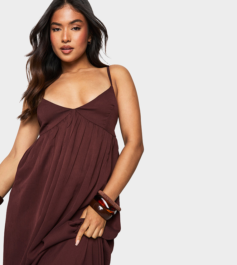 Petite Strappy Chiffon Maxi Dress