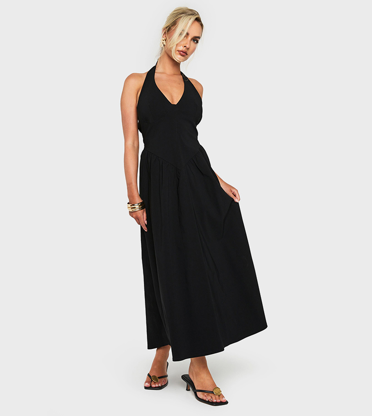 Bengaline Plunge Midaxi Dress