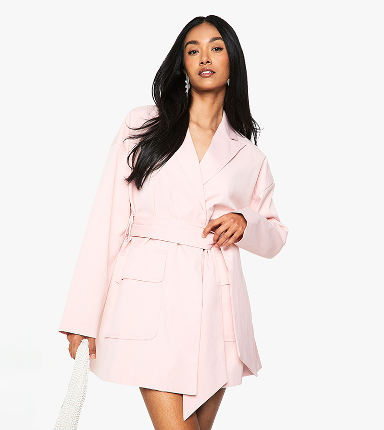 Tailored Oversized Wrap Blazer Dress