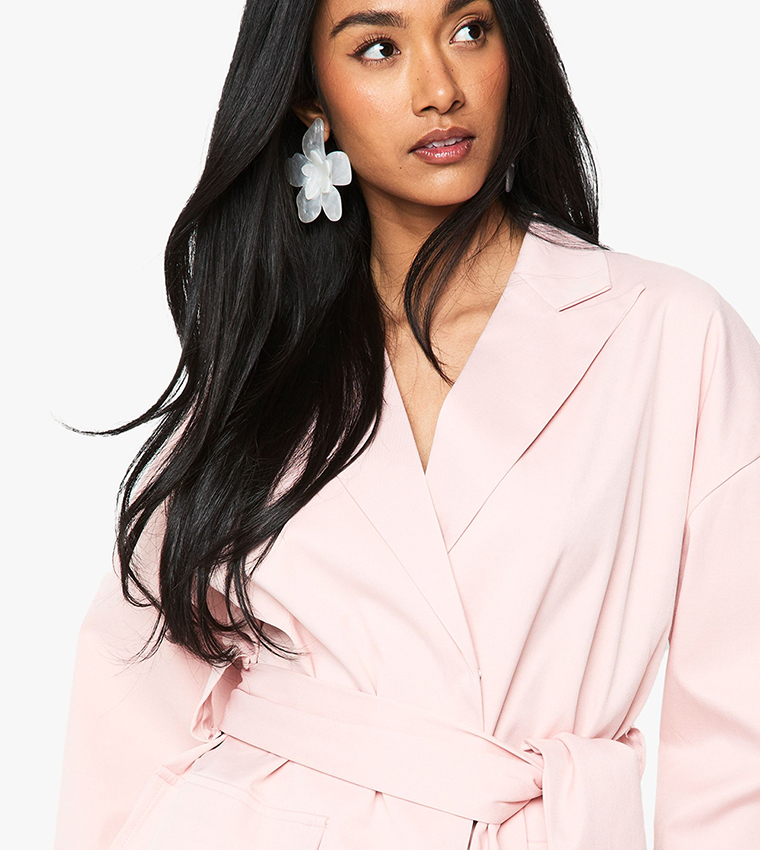Tailored Oversized Wrap Blazer Dress