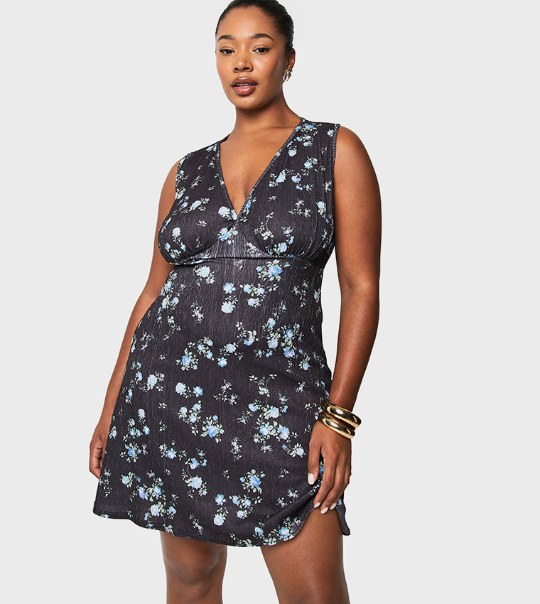 Curve Printed Textured Sundress