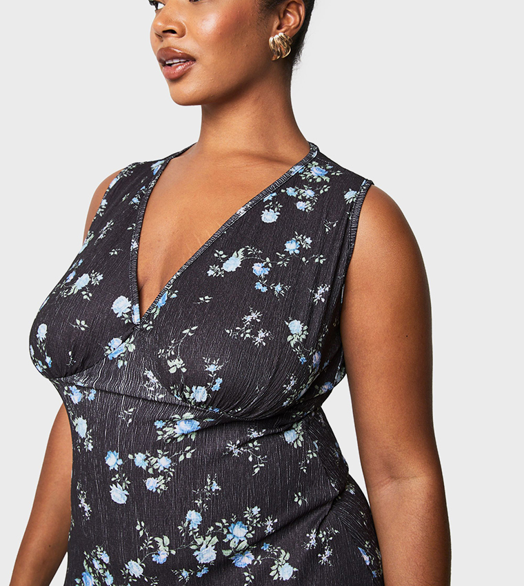 Curve Printed Textured Sundress