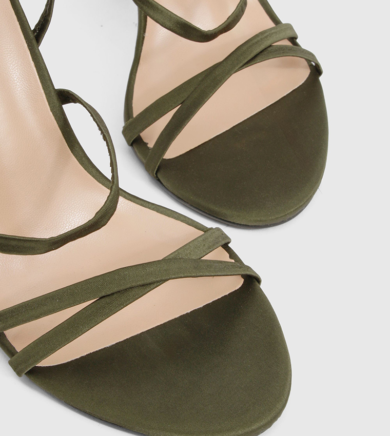 Satin Strappy Stiletto Heel Sandals