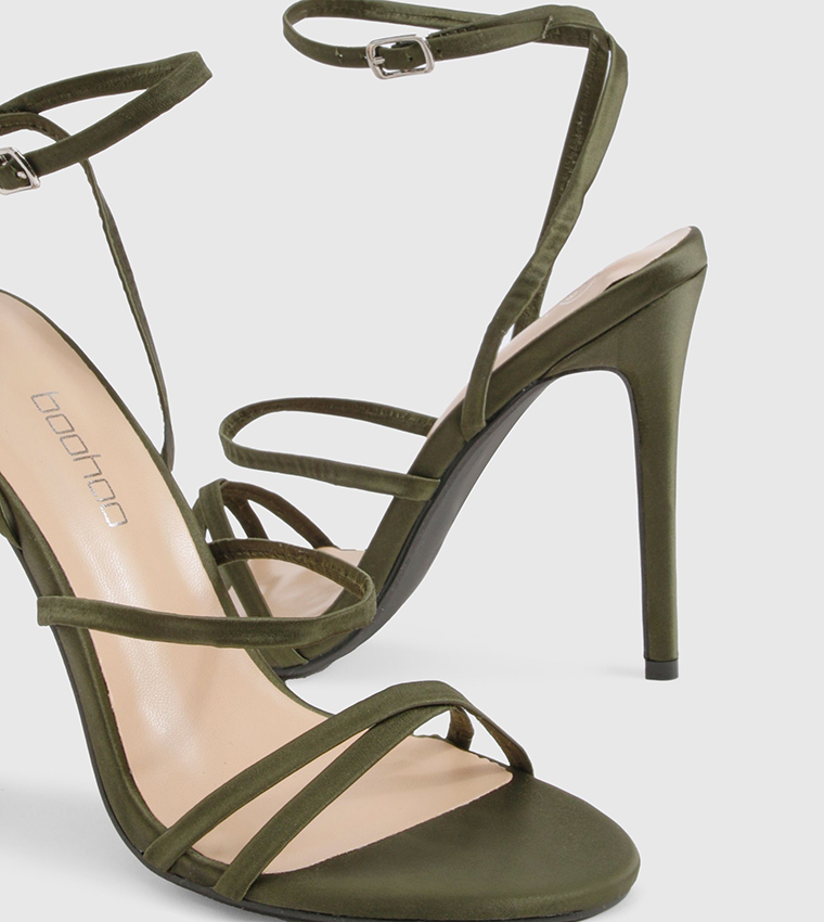 Satin Strappy Stiletto Heel Sandals