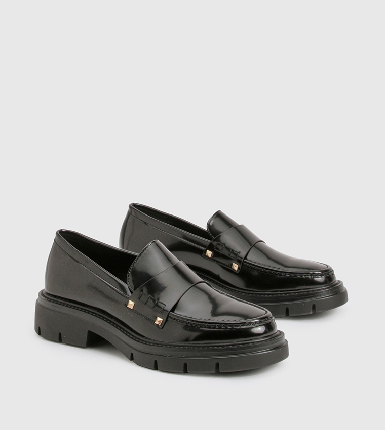 Chunky Patent Slip-On Loafers