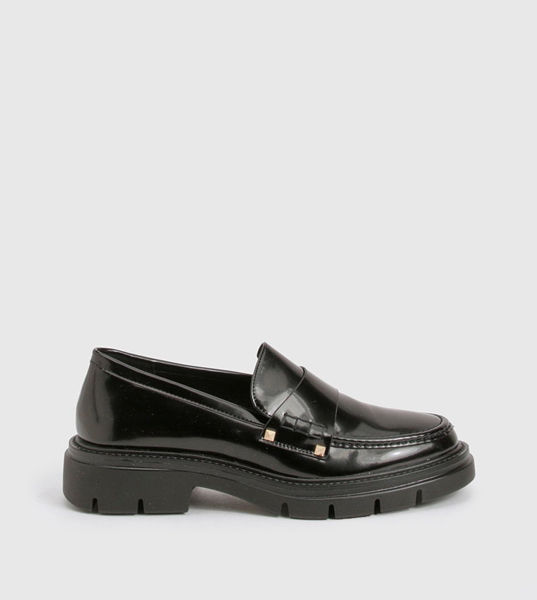 Chunky Patent Slip-On Loafers
