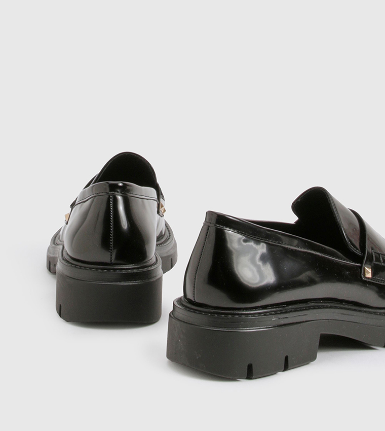 Chunky Patent Slip-On Loafers