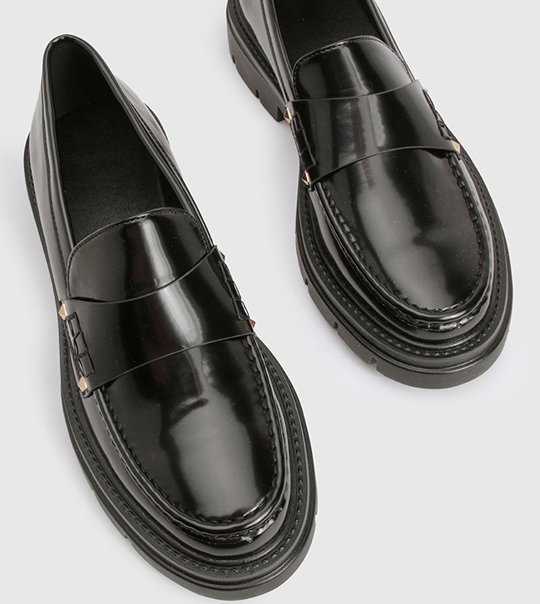 Chunky Patent Slip-On Loafers