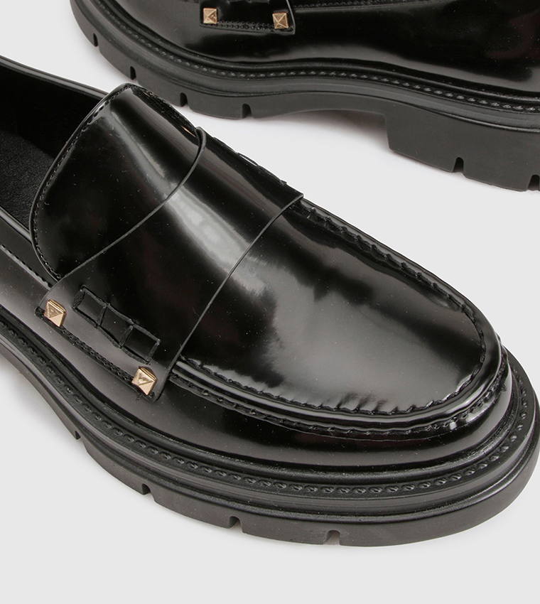 Chunky Patent Slip-On Loafers