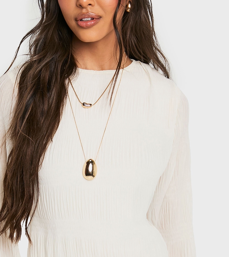 Textured Long Flare Sleeves Mini Dress