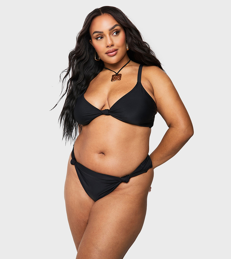 Curve Padded Knot Front Detail Bikini Top