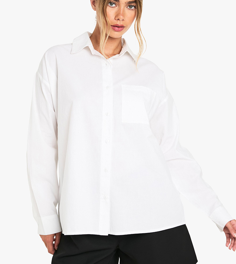 Cotton Poplin Oversized Shirt