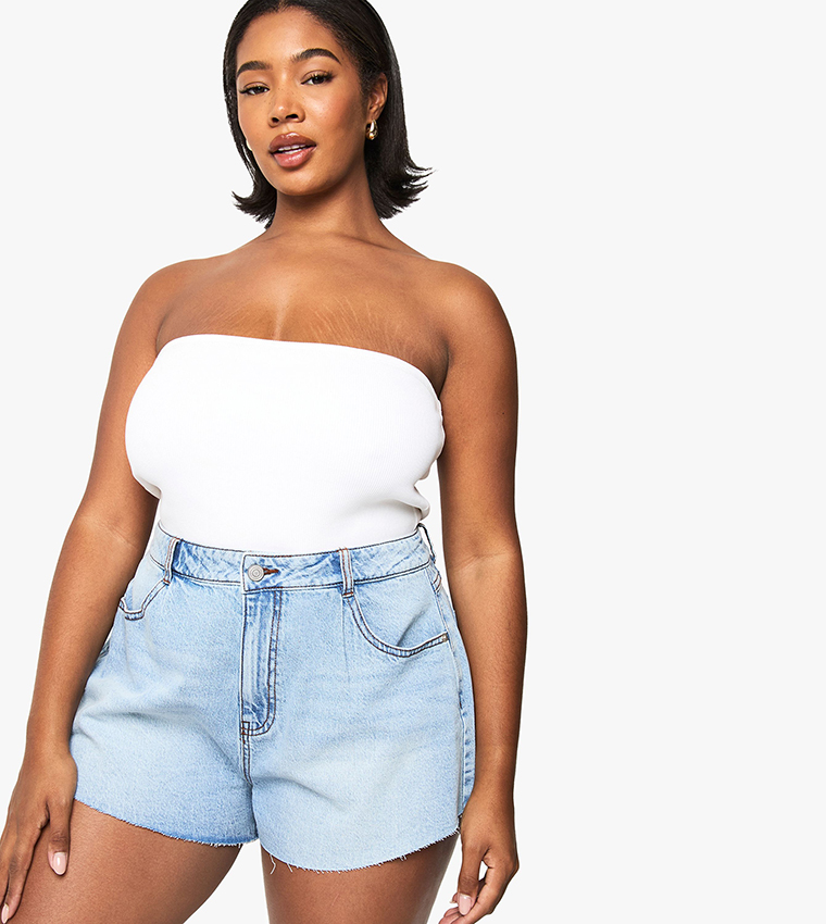 Curve Flippy Wide Leg Denim Shorts