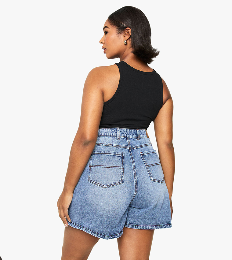 Curve Denim Mom Fit Shorts