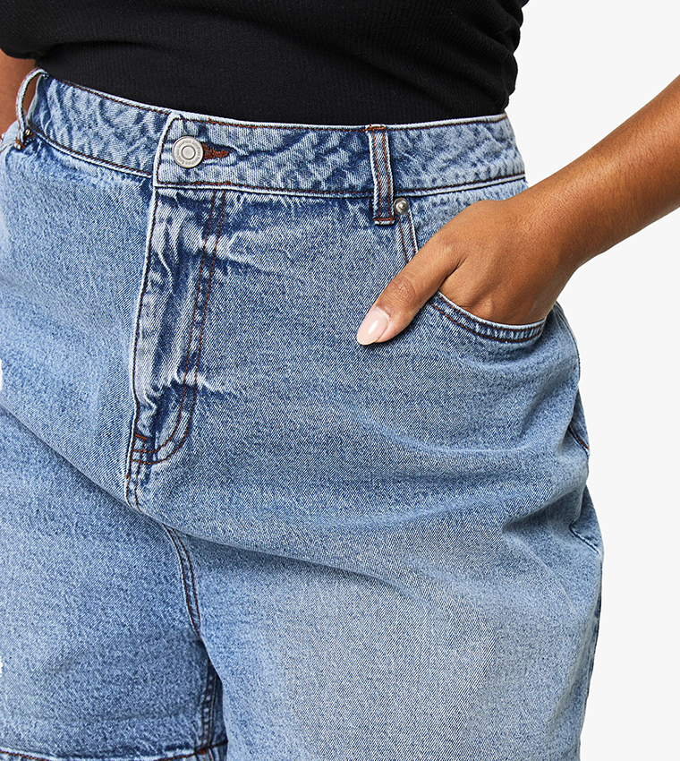 Curve Denim Mom Fit Shorts
