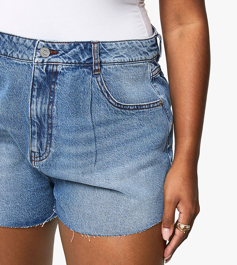Curve Flippy Wide Leg Denim Shorts