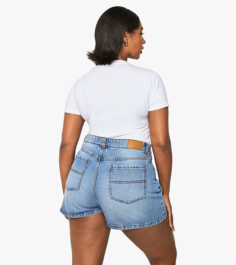 Curve High Waist Denim Skort