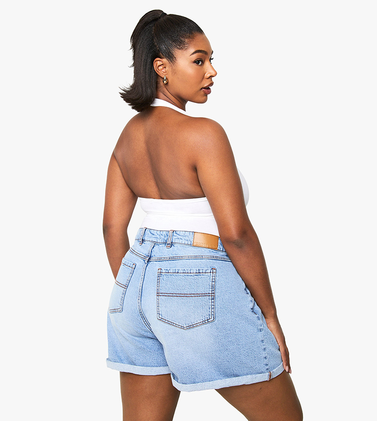 Curve Denim Mom Fit Shorts