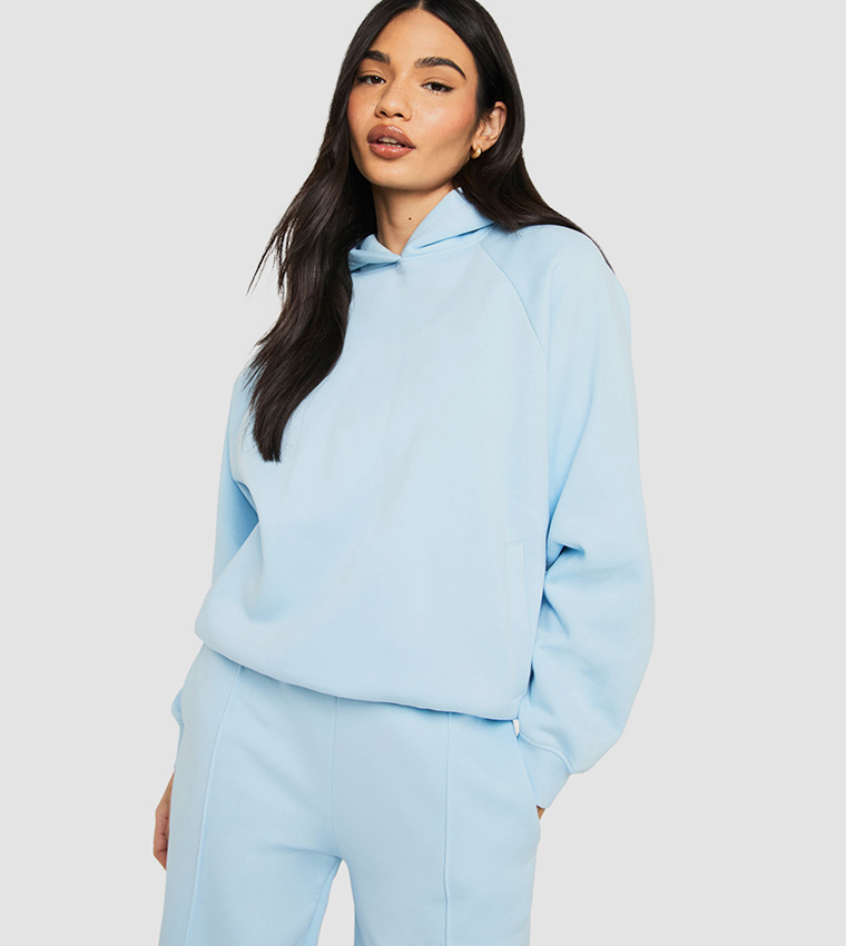 Buy Boohoo Raglan Seam Oversized Hoodie In Blue 6thStreet UAE
