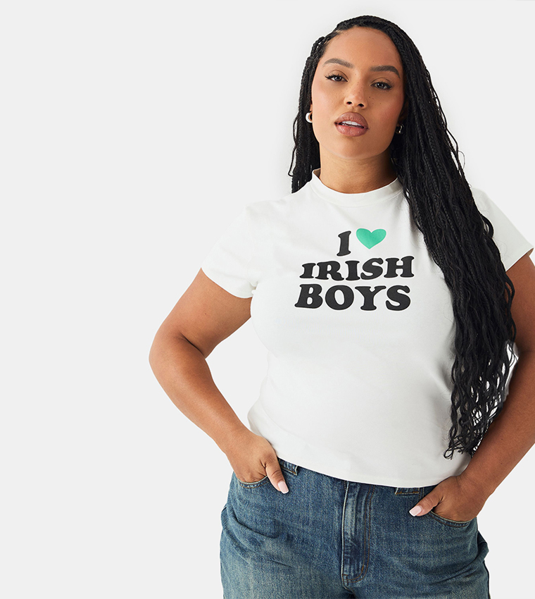 Curve I Love Irish Boys Printed Baby T-Shirt