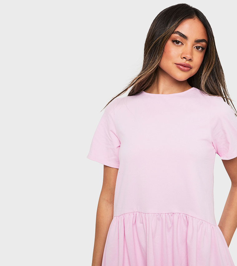 Cotton Oversized T-Shirt Smock Dress