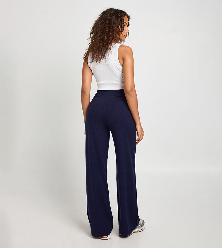 بنطال واسع منسوج ومرن