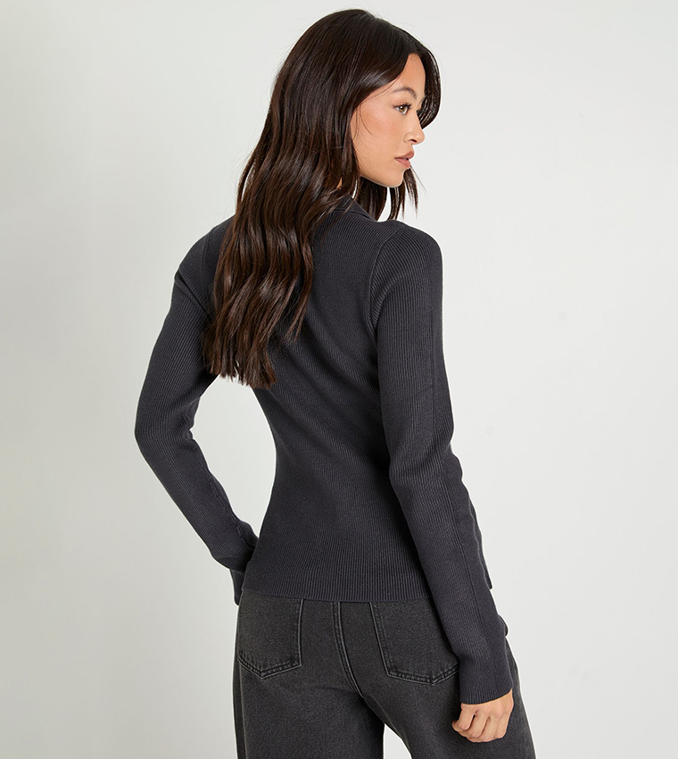 Tall Premium Long Sleeves Ribbed Knit Top