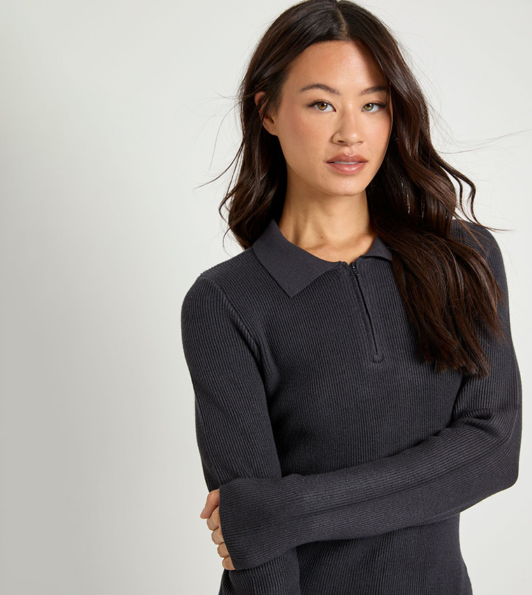 Tall Premium Long Sleeves Ribbed Knit Top