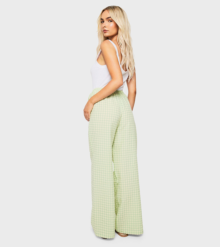 Gingham Straight Fit Trousers