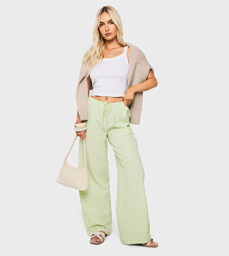 Gingham Straight Fit Trousers