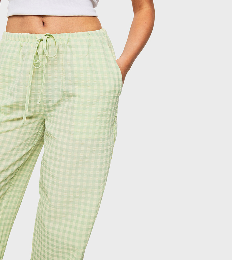 Gingham Straight Fit Trousers