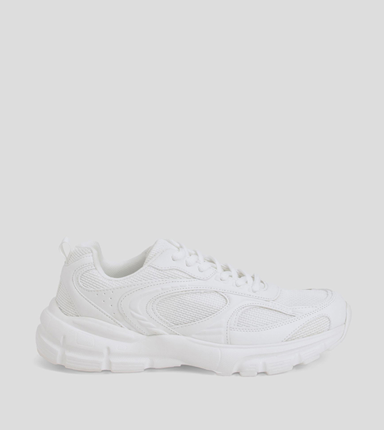 Paneled Chunky Lace-Up Sneakers