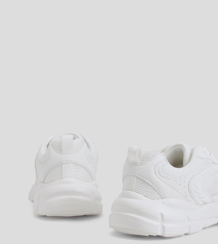 Paneled Chunky Lace-Up Sneakers