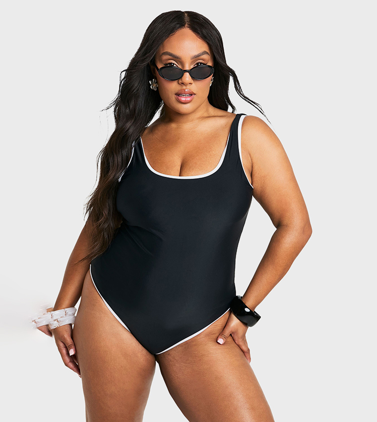 Curve Contrast Tummy Control Swimsuit