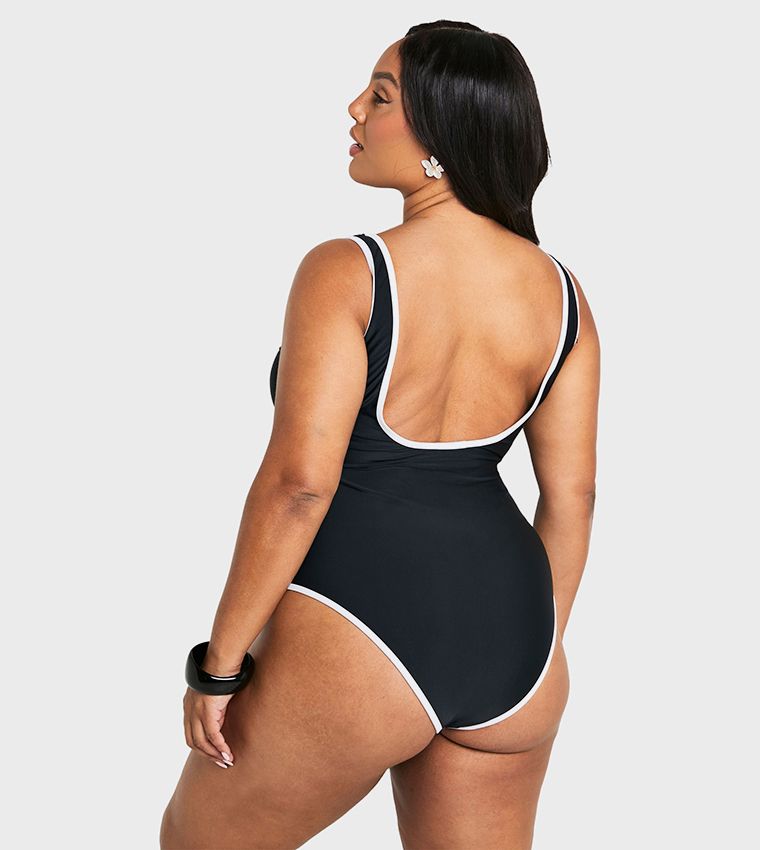Curve Contrast Tummy Control Swimsuit