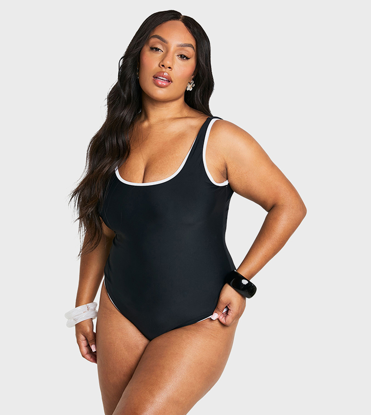 Curve Contrast Tummy Control Swimsuit